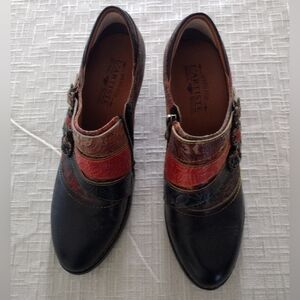 L'Artiste By Spring Step Women's Graphic Heeled Bootie Black Multi 41 US 9.5-10